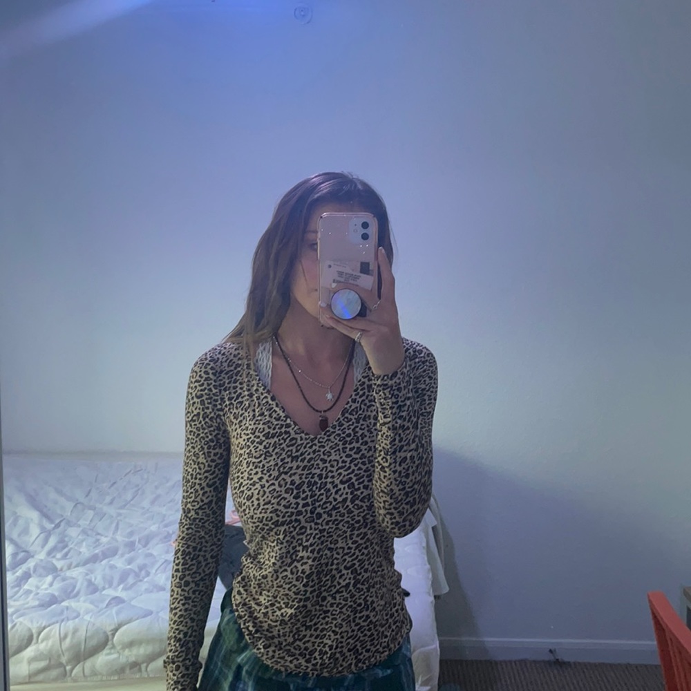 leopard print long sleeve shirt